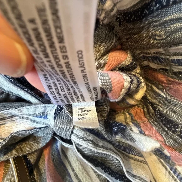 Knox Rose Women’s Striped Wide-Leg Capri Pants in Blue, Pink, White Size Small - Picture 7 of 9